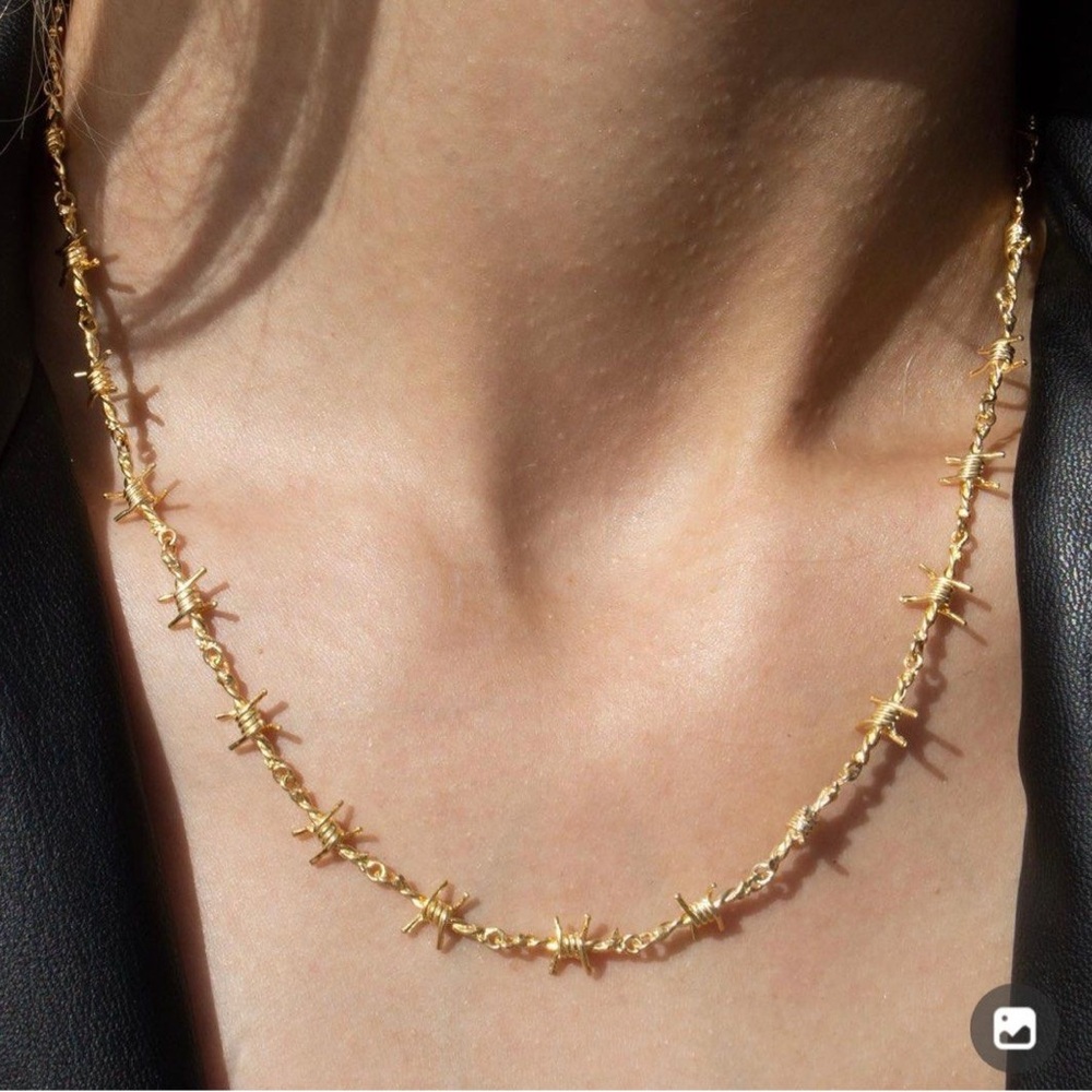 The M Jewelers NY x Danielle Guizio Gold Vermeil Barbed Wire Choker Necklace
